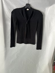 Vintage ' CIO' Black And Silver Top SZ S