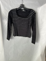 Vintage PC Knitwear Black And Silver Top SZ S