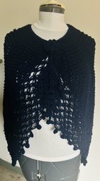 Navy Blue Handmade  Knit Over-Size New Shawl