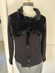 Black W/Faux Fur Small Size Sweater