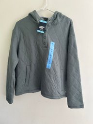Lands' End Women's Pullover Hoodie Quilted Design SZ L NWT