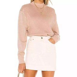 Free People Starry Night Metallic Mock Neck Long Sleeve Sweater Size S/P