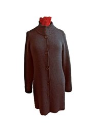 Cocogio Made In Italy Long Navy Blue Cardigan Sweater Coat SZ L EUC
