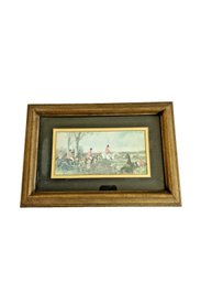Vintage Fox Hunting Print Costume Made Frame 12.75'L X 9'HX 1.25'D