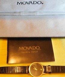 MOVADO 87-45-882 MUSEUM 7J SWISS QUARTZ 18KGP MENS WRISTWATCH Not Tested