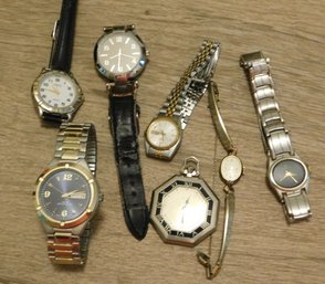 Lot Of 7 Wrist Watches Movado, Elgin. Seiko, Carriage, FMD, Nine West And Omega Untested