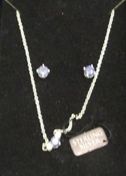 Sterling Silver Necklace And Earrings