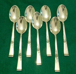 Reed And Barton Classic Rose Sterling Silver 7 Teaspoons 7.3 Troy Ounces No Monograms