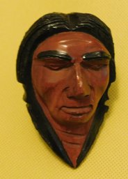 Carved Indian Native American Head Wooden