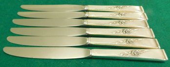 Reed And Barton Classic Rose Sterling Silver Handle 6 Dinner Knives No Monograms