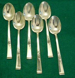 Reed And Barton Classic Rose Sterling Silver 6 Tablespoons 8.7 Troy Ounces No Monograms