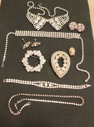 Rhinestone Jewelry Lot As Found