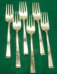 Reed And Barton Classic Rose Sterling Silver 6 Dessert Forks 7.6 Troy Ounces No Monograms