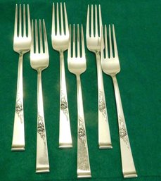 Reed And Barton Classic Rose Sterling Silver 6 Dinner Forks 10.4 Troy Ounces No Monograms