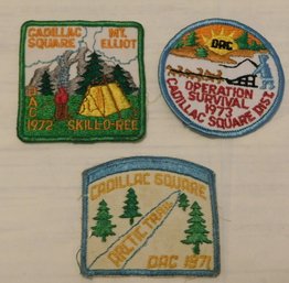 3 Vintage Boy Scouts Of America BSA Patches Cadillac Square DAC