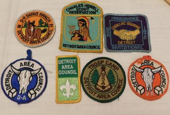 7 Vintage Boy Scouts Of America BSA Patches Detroit Area Council DAC