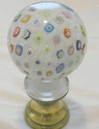 St Louis Glass Newel Post Topper Finial About 3 1/2 Inch Diameter