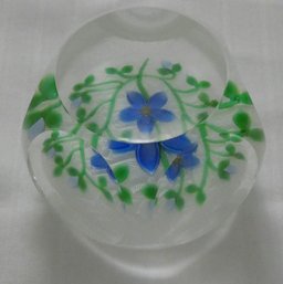 Hand Blown Glass Paperweight About 2 3/4 ' Diameter
