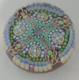 Perthshire Millefiori With4 Circles And Small Center Paperweight About 3 Inch Diameter