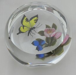 Signed Trabucco 2001 Butterfly Paperweight
