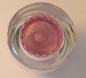 Peter Schiller Signed Paperweight About 2 1/2 Inch Diameter