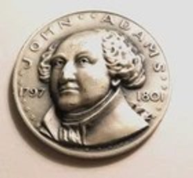 John Adams & ALASKA 49th State .999 SILVER Medal 39 Grams