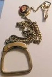 Swank Mens Gold Tone Pocket Watch Chain 18 Inch Fob Keychain Vintage