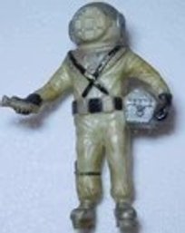 Vintage Sternco 1960s Deep Sea Scuba Diver Fish Tank Aquarium Decor Plastic