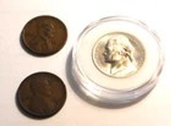 1911 D 1912 D Lincoln Cent Penny And 1943-D Jefferson Wartime Nickel -3 Coin Lot