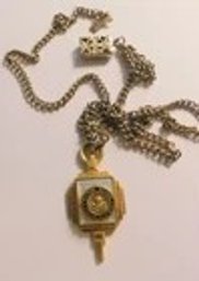 VINTAGE Tilton School New Hampshire ENAMEL PENDANT NECKLACE 12 KT GF 16' Chain
