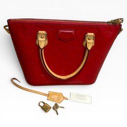 Louis Vuitton Red Monogram Vernis Montebello MM Satchel