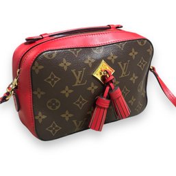Louis Vuitton Saintonge Red Monogram Crossbody Bag