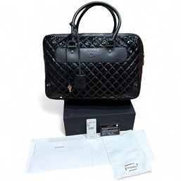 CHANEL Black Viaggio Travel Bag - Patent Leather W/ Lock, Keys, Dust Bag, COA & Auth Card