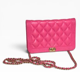 Pink CHANEL Boy Wallet On Chain (WOC)
