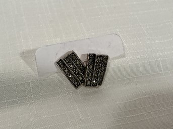 Silver Earings With Marcasite Bling 3 Grams