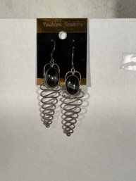 Silver Squigglies Earrings For Pierced Ears, 9 Grams