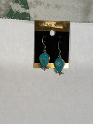 Silver Earrings With Chinese Symbol 4 Grams