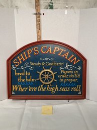 Ships Captain Wooden Sign