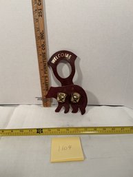 Leather Bear Jingle Bell Door Hanging