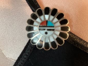Zuni Inlay Sun Face, Very Old