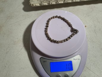 Silpada Bracelet, Silver With Silver Wire Construction, Believed To Be 14 K Gold Balls ?