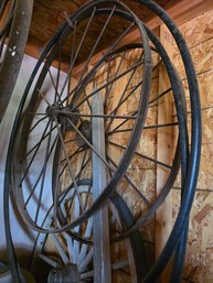 (2) 50' Antique Iron Wagon Wheels