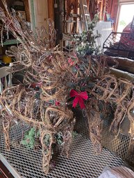 Large Decorative Christmas Reindeer, Tree, And Snowman Lot