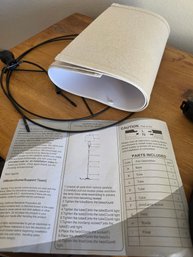 Black Contemporary Floor Lamp With Linen Shade