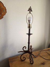 Wrought Iron Table Lamp With Scrolled Base