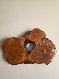 Vintage Live Edge Walnut Wall Clock