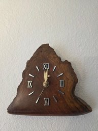 Vintage Live-Edge Walnut Slab Clock