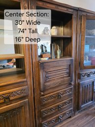 Vintage Wall Unit Section Mirrored Back Shelves With Desk