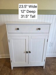 White Laminate  Storage Cabinet With Drawer #1