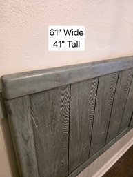 Queen Grey Wooden Headboard And Frame